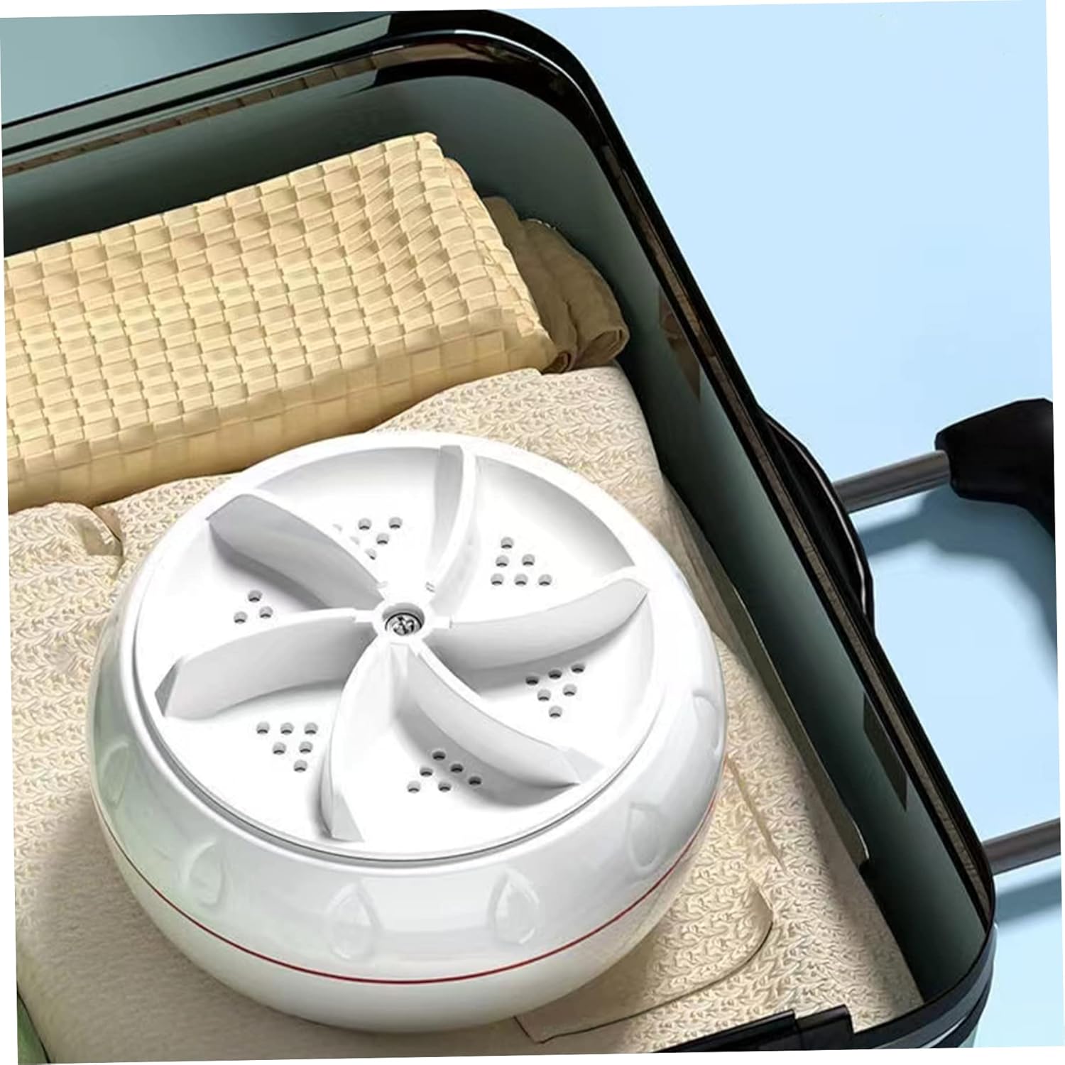 ミニ洗濯機 ポータブル洗濯機 USB ターボ洗濯機 家庭用 旅行 キャンプ用 30W ホワイト ポータブル洗濯機