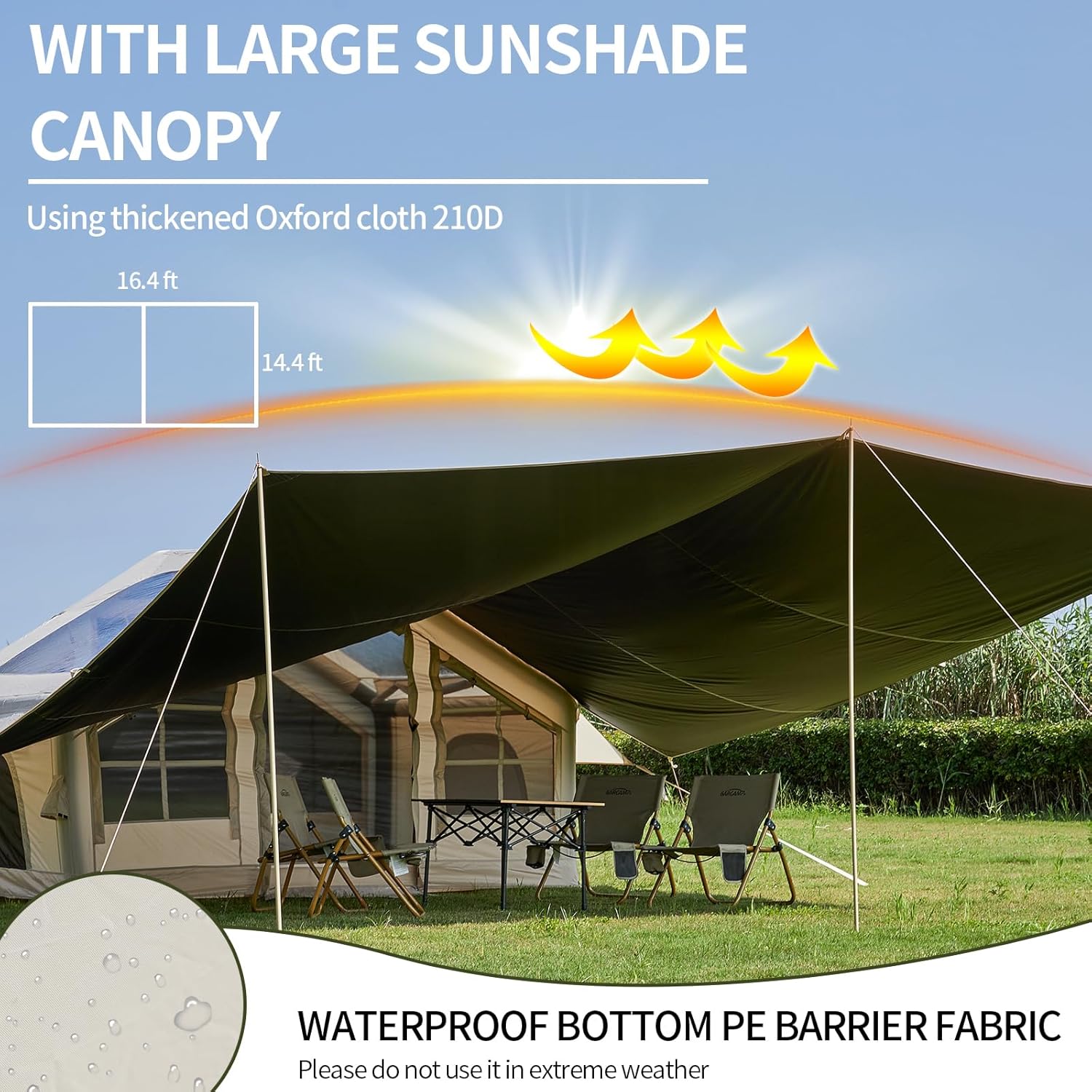 Inflatable Tent with Pump, 2-4-6 Person Instant Glamping Camping Tents House, Easy Setup Blow Up Family Tents for 4 Seasons Waterproof Inflatable Tent for Camping with Mesh Windows. · v5