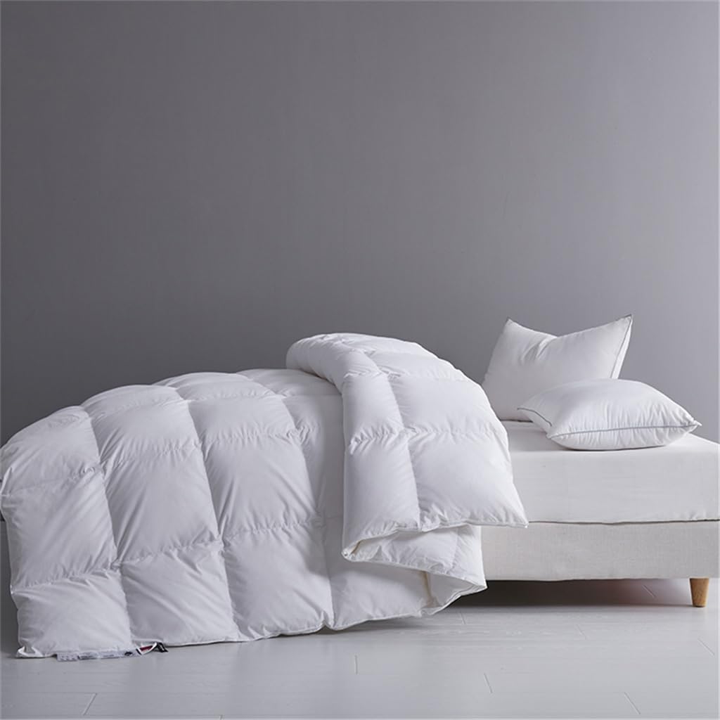 White Goose Down Comforter Warmth Duvet Quilt Winter All Season Queen King Luxury Blankets Cotton Shell(220x240cm 1PCS) · v22