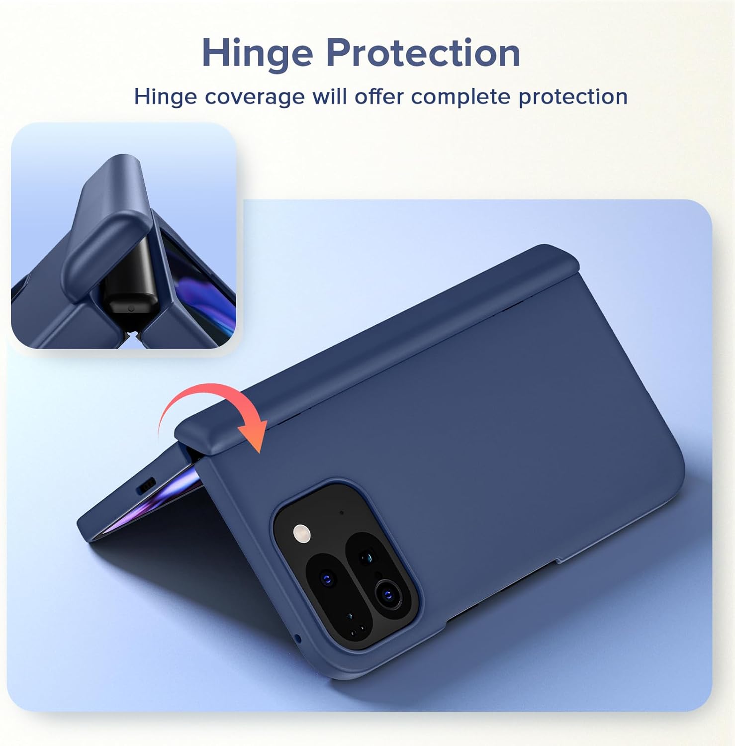 VEGO for Pixel 9 Pro Fold Case [Hinge Protection  Built-in Screen Protector], Rugged Hard Shell Anti-Scratch Shockproof Full-Body Protection Slim Fit Phone Case for Googel Pixel 9 Pro Fold 2024-Blue · v9