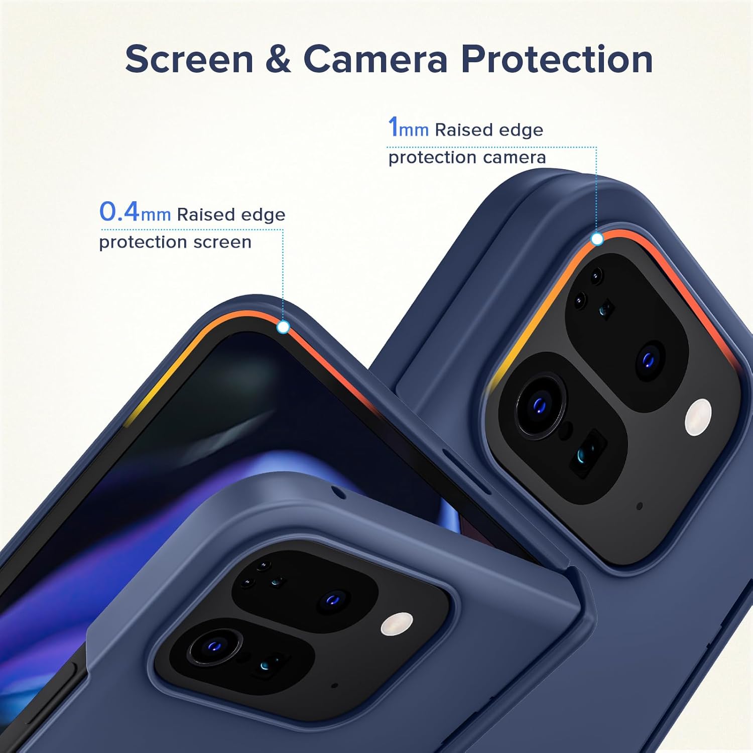 VEGO for Pixel 9 Pro Fold Case [Hinge Protection  Built-in Screen Protector], Rugged Hard Shell Anti-Scratch Shockproof Full-Body Protection Slim Fit Phone Case for Googel Pixel 9 Pro Fold 2024-Blue · v9