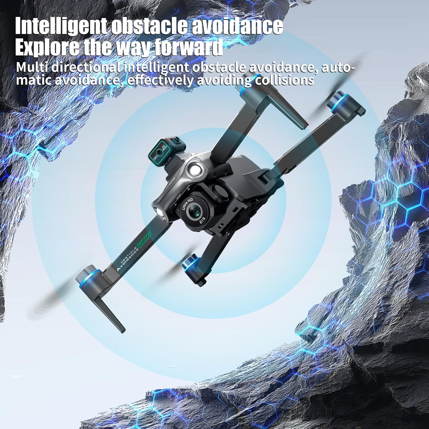 Drone 4K con controller dello schermo, drone quadricottero RC FPV WiFi 5G per adulti, drone GPS intelligente con 50 minuti di tempo di volo più lungo, prevenzione degli ostacoli, decollo/atterraggio con un tasto, Follow Me e scheda SD 8G inclusa