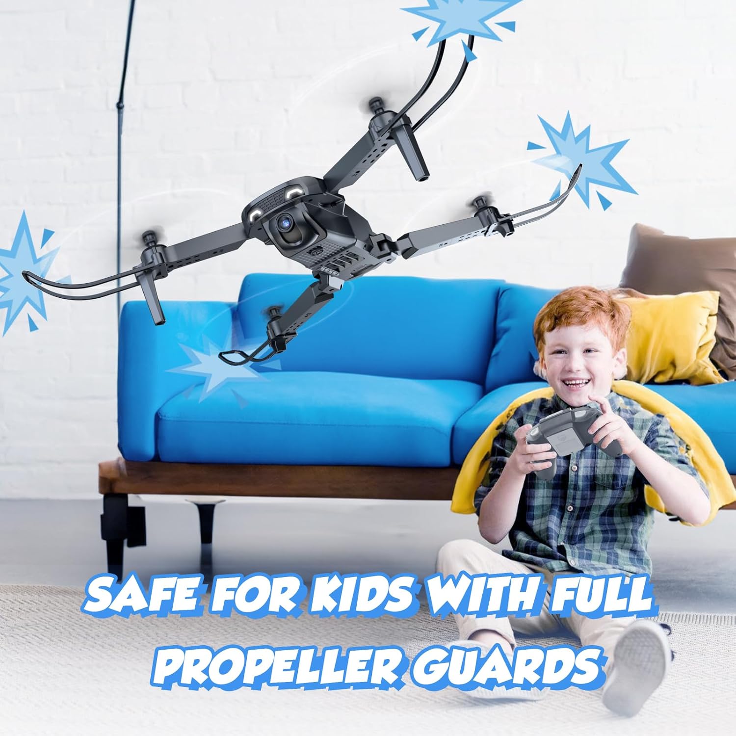 Drones for Kids with Camera - Remote Control Helicopter Toys Gifts for Boys Girls, 1080P HD FPV Mini Drone for Adults, RC Quadcopter with One Key Start/Land, Altitude Hold, Gesture Selfie, 2 Batteries · v4
