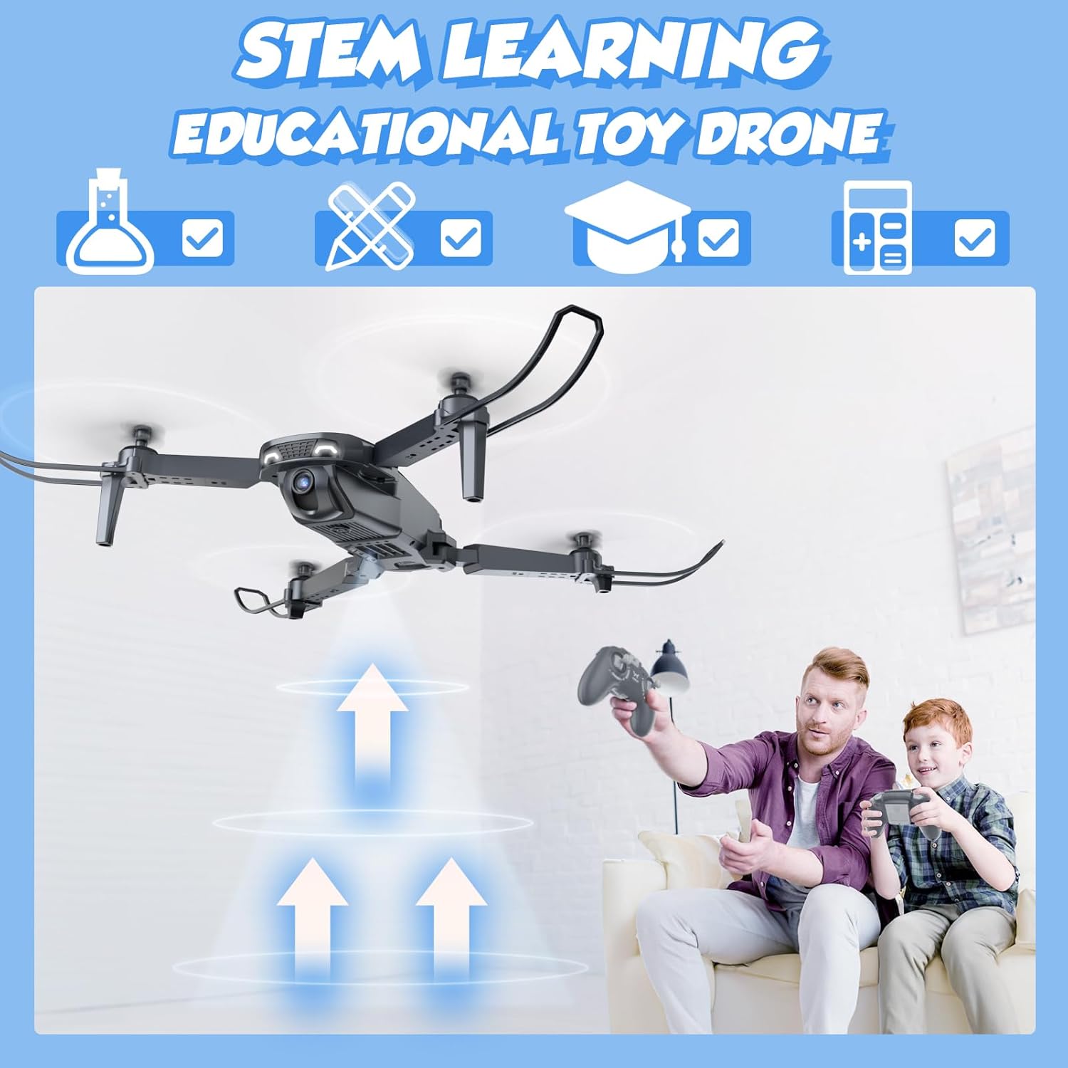 Drones for Kids with Camera - Remote Control Helicopter Toys Gifts for Boys Girls, 1080P HD FPV Mini Drone for Adults, RC Quadcopter with One Key Start/Land, Altitude Hold, Gesture Selfie, 2 Batteries · v4