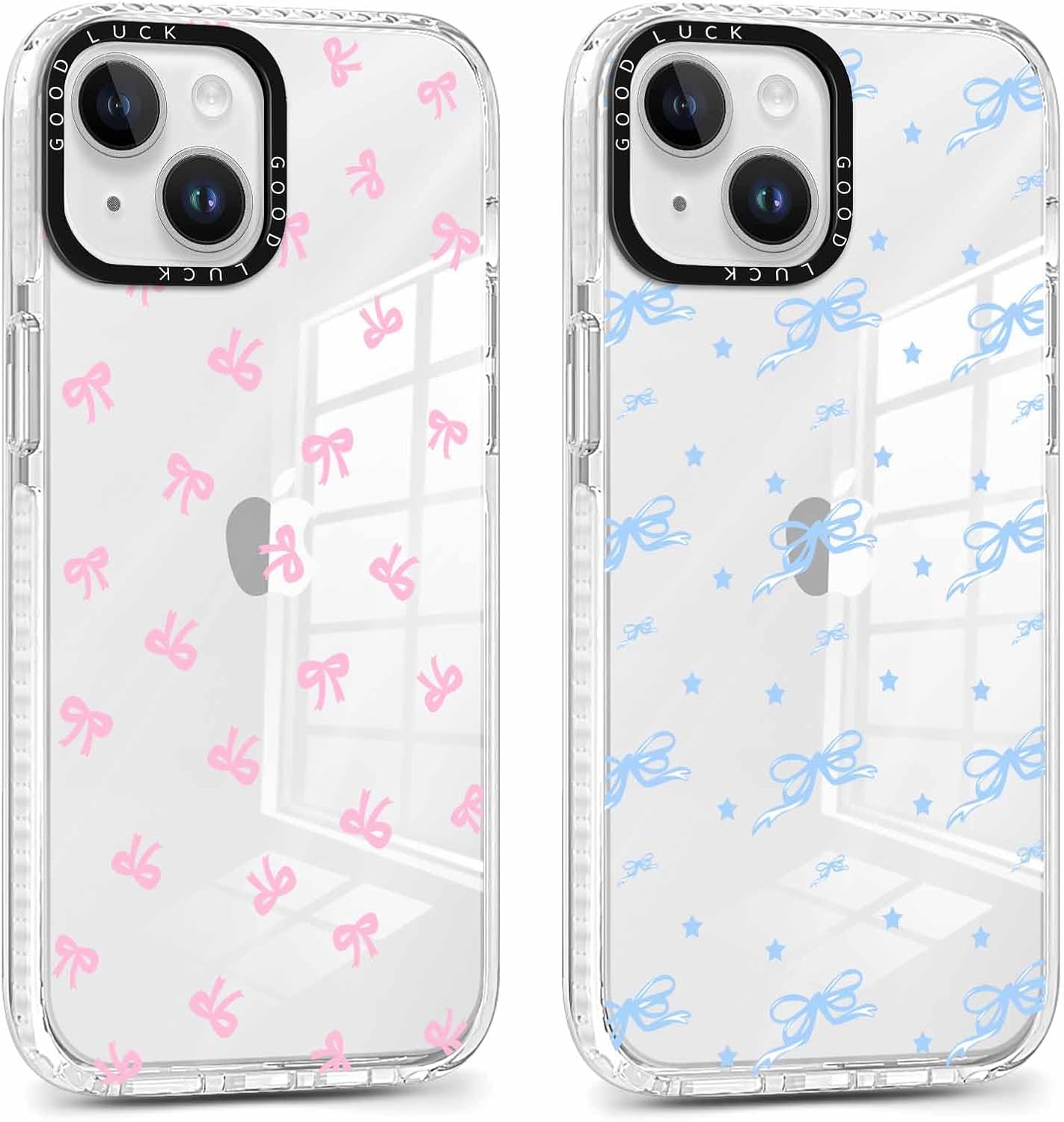 Simpatica custodia per telefono Clear Bow per iPhone 14 Plus da 6,7 pollici, custodia protettiva in TPU antiurto estetica alla moda morbida e sottile alla moda per donne e ragazze-Bow