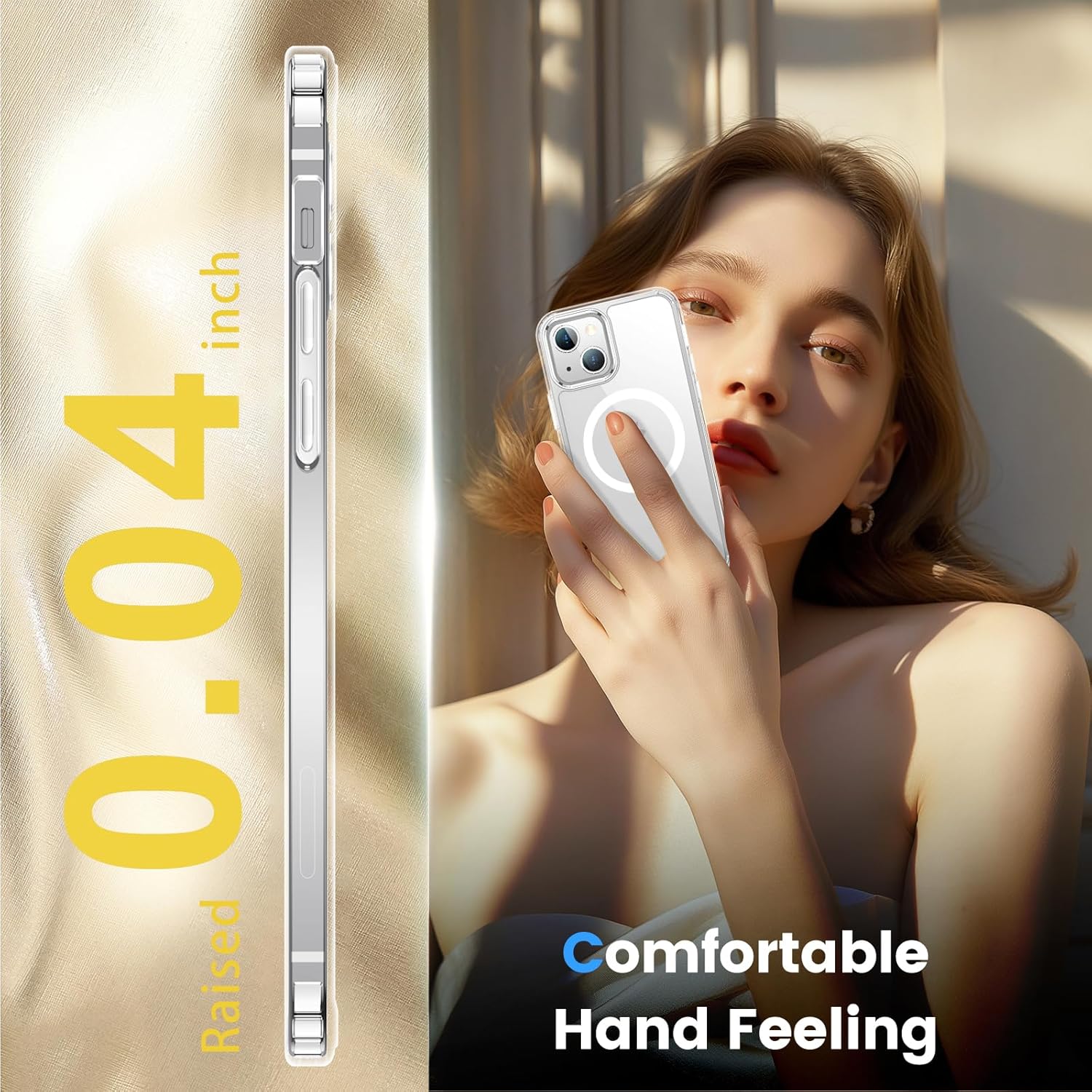 Temdan for iPhone 13 Case Clear, [Compatible with Magsafe][Anti-Yellowing][Military-Grade Protection] Shockproof Slim Phone Case for iPhone 13, Clear