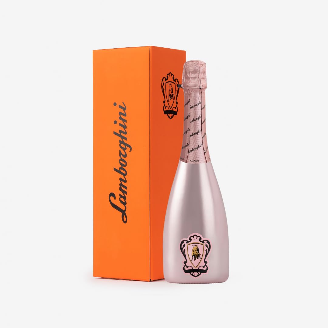 LAMBORGHINI SPARKLING ROSÉ ALCOHOL-FREE – Premium Non-Alcoholic 750ml Luxury Rosé Beverage for Weddings, Baby Showers, Birthdays, Corporate Events, and Celebrations