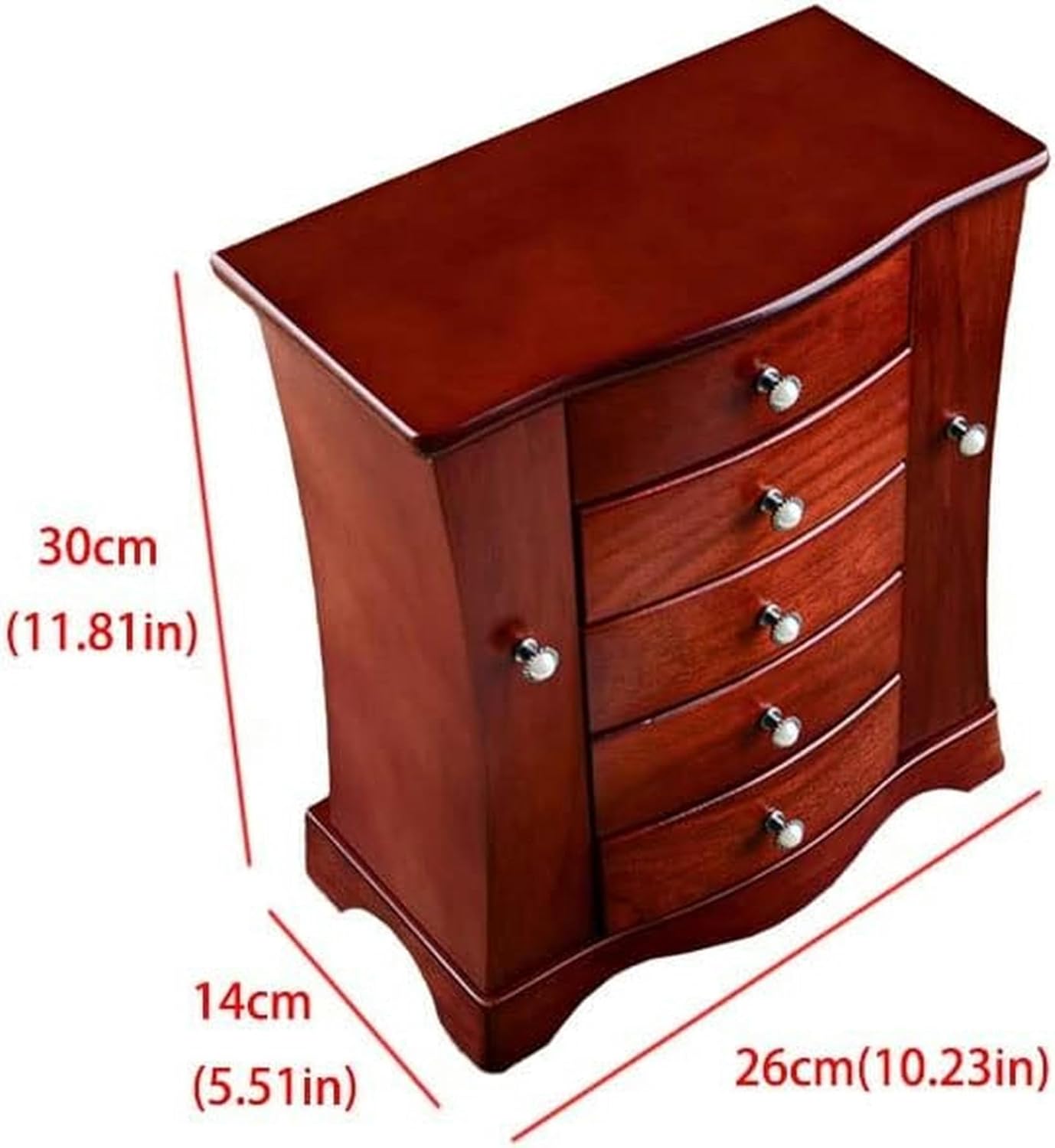 Makeup Organizers Wooden Jewelry Box Multi-Layer Drawer Storage Box Ring Earring Necklace Bracelet Watch Small Jewelry Storage Box Retro Jewelry Box~/