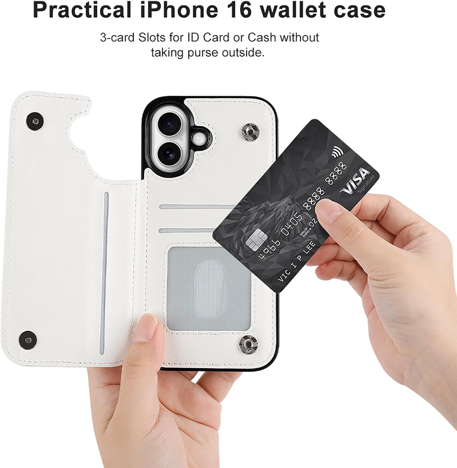 حافظة هاتف بشعار الطاوية Yin and Yang مع حامل بطاقات من مادة TPU المقاومة للصدمات متوافقة مع iPhone 16 iPhone 16