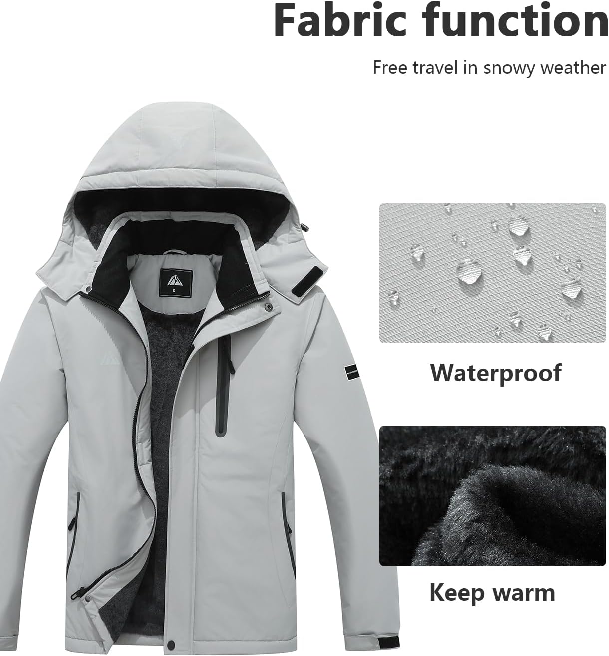 Jaket Ski Gunung Pria Mantel Salju Musim Dingin Hangat Jaket Snowboarding Tahan Air Windbreaker Luar Ruangan Berkerudung untuk Hiking
