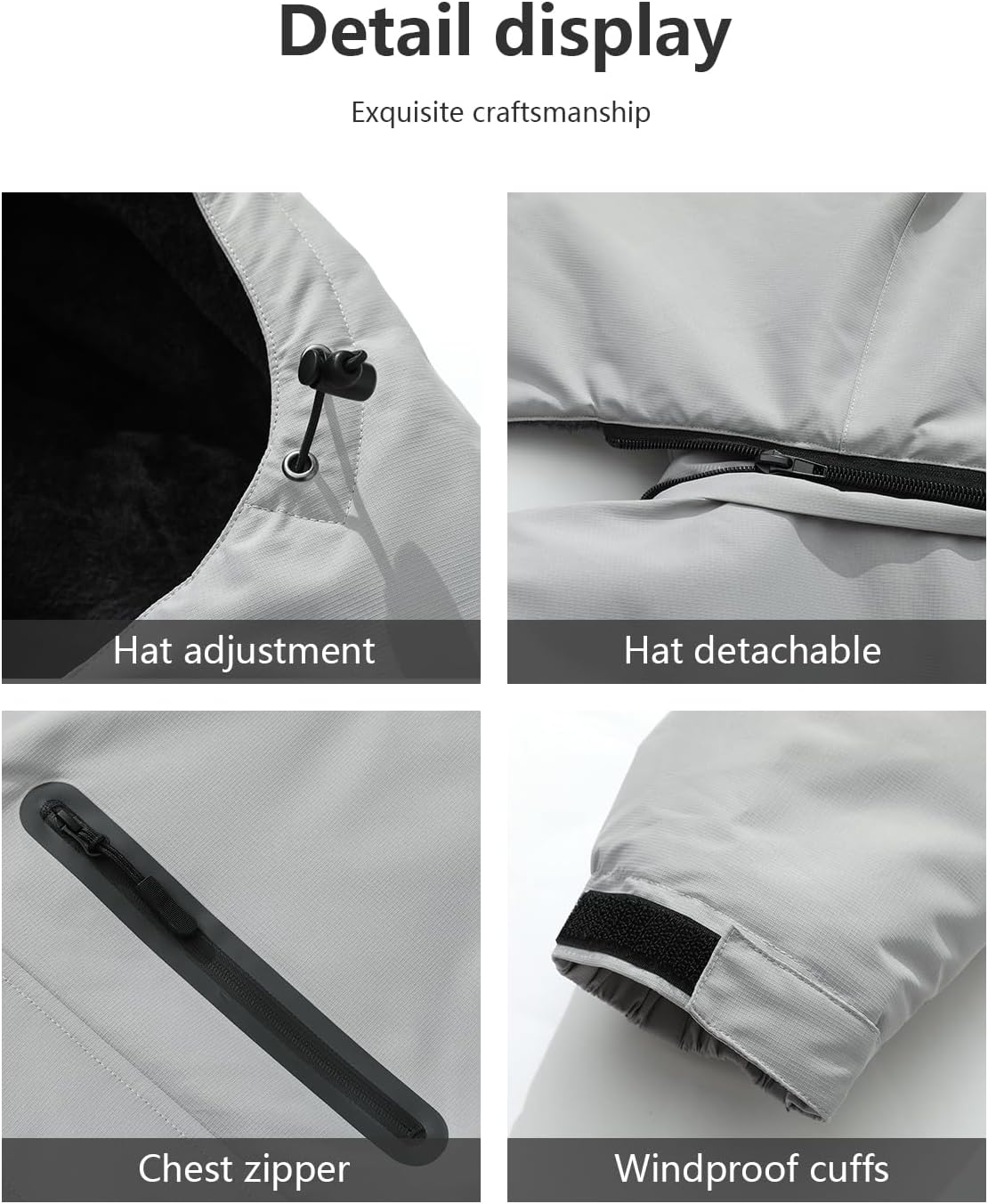 Jaket Ski Gunung Pria Mantel Salju Musim Dingin Hangat Jaket Snowboarding Tahan Air Windbreaker Luar Ruangan Berkerudung untuk Hiking