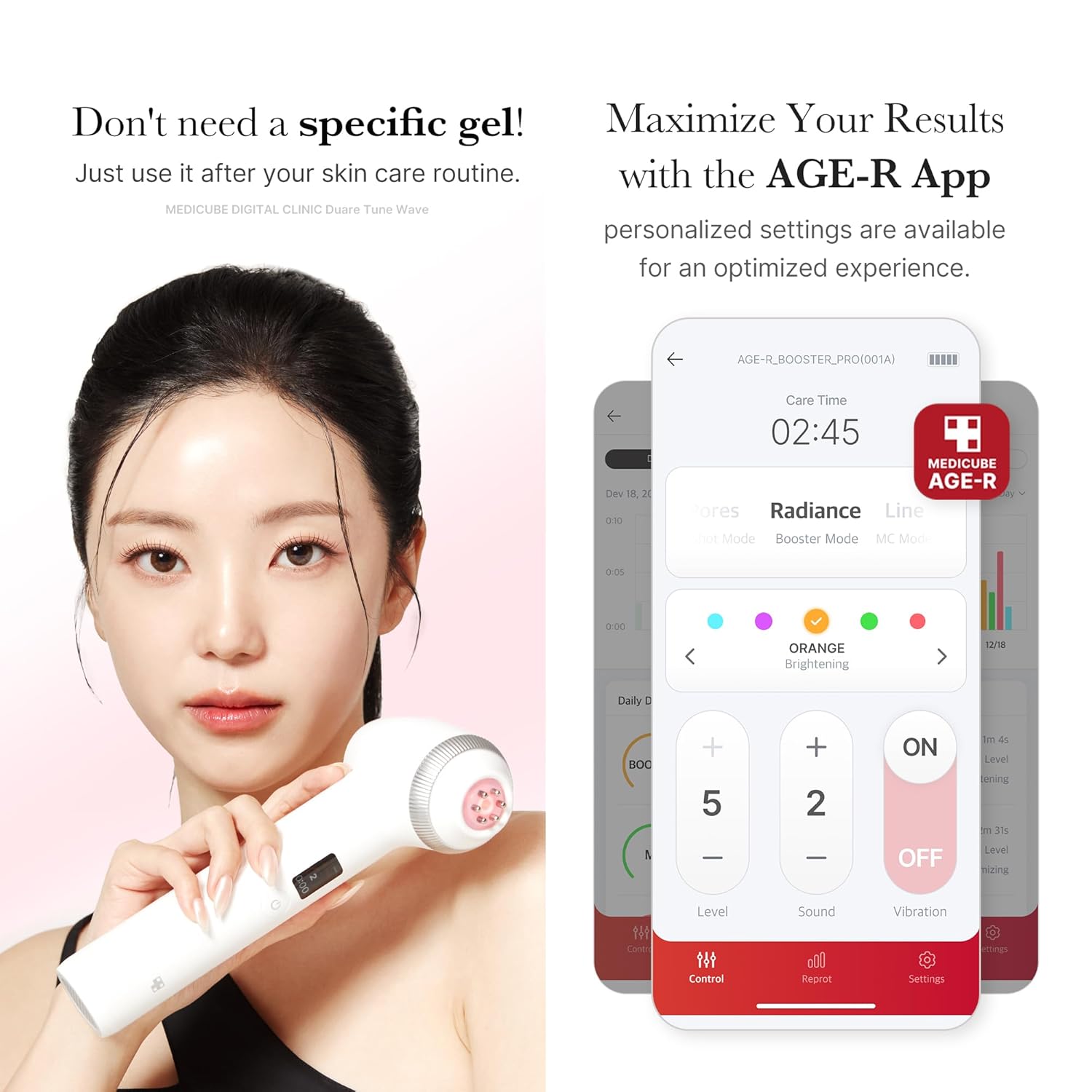 Medicube Age-R Ultra Tune 40.68 | Strumento 2 in 1 ad alta tecnologia per la cura della pelle: elasticità della pelle, Line care, Radiance, strumenti facciali coreani
