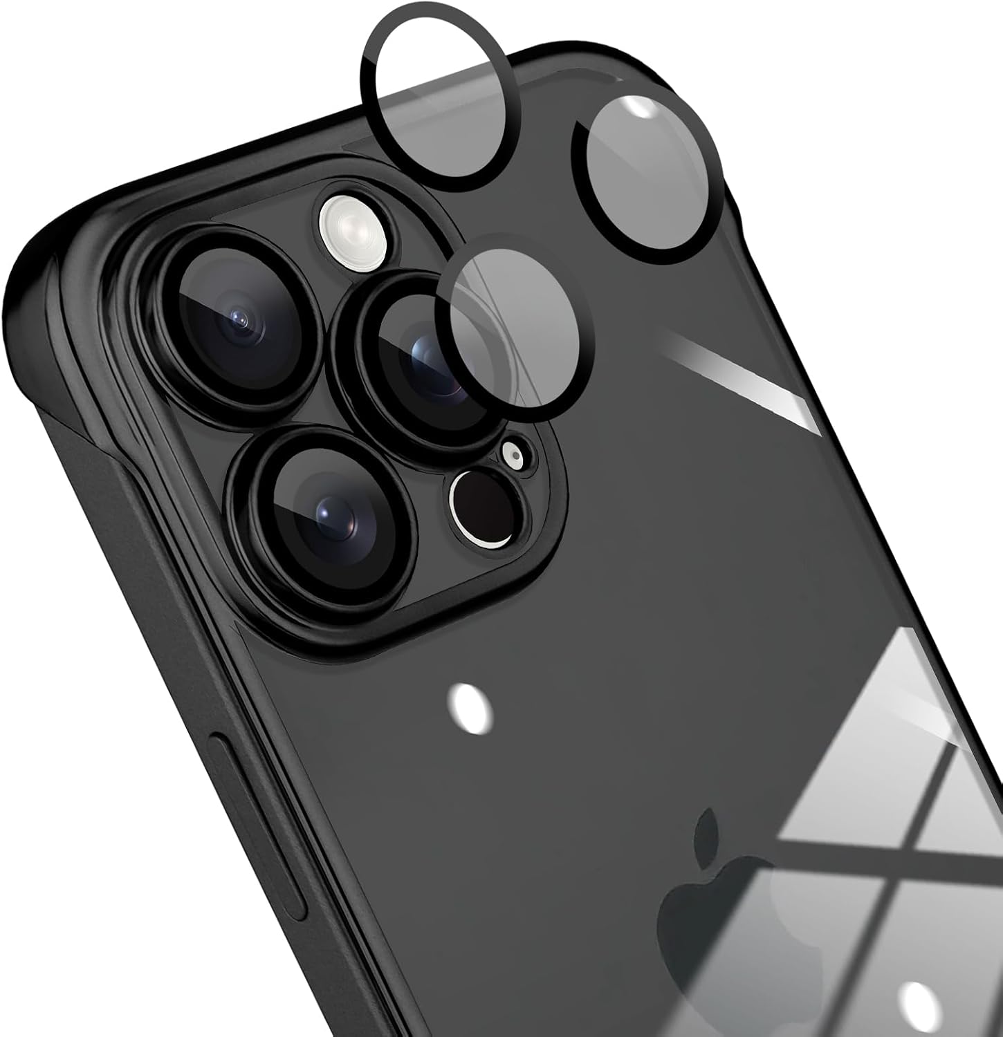 Frameless Phone case Compatible with iPhone 16 Pro Max Case Transparent Electroplated Black Frameless Design with Camera Lens Protection case · v2