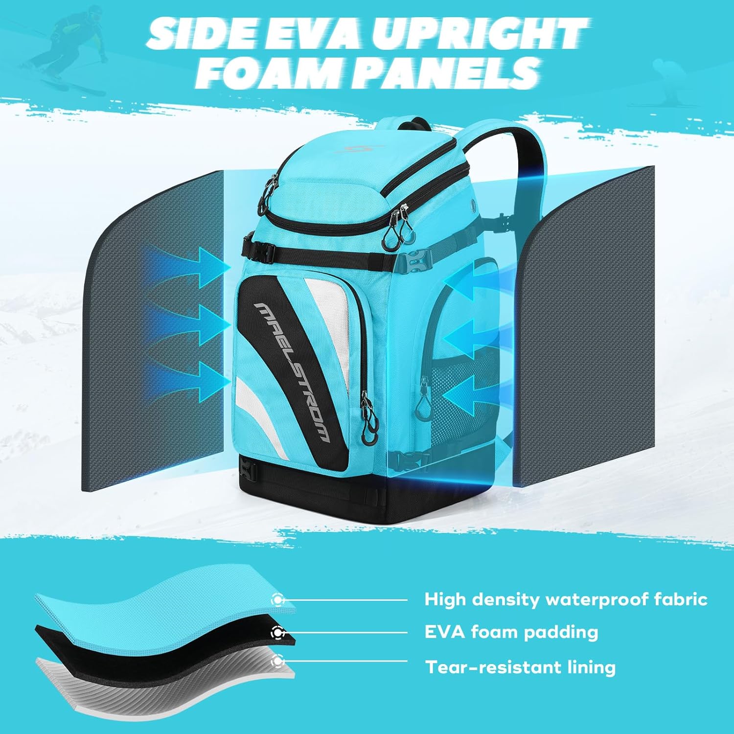 Maelstrom Ski Boot Bag,55L Large Ski Boots Travel Backpack for Men Women,Waterproof Snowboard Boot Bag for Skis Accessories · v3