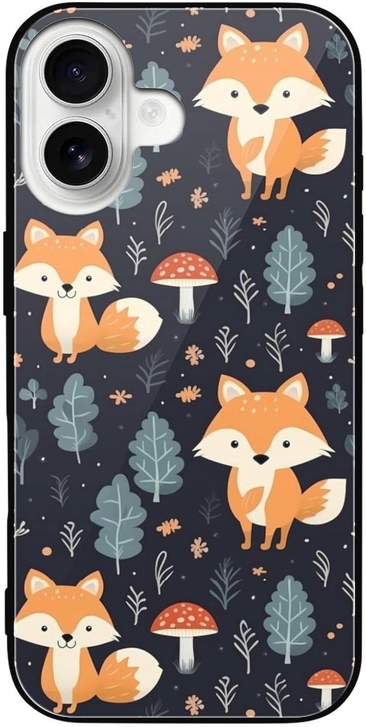 Cute Fox Phone Case Clear Phone Case Cover Non-Slip Protective Case Compatible with iPhone 16 iPhone 16 · v2