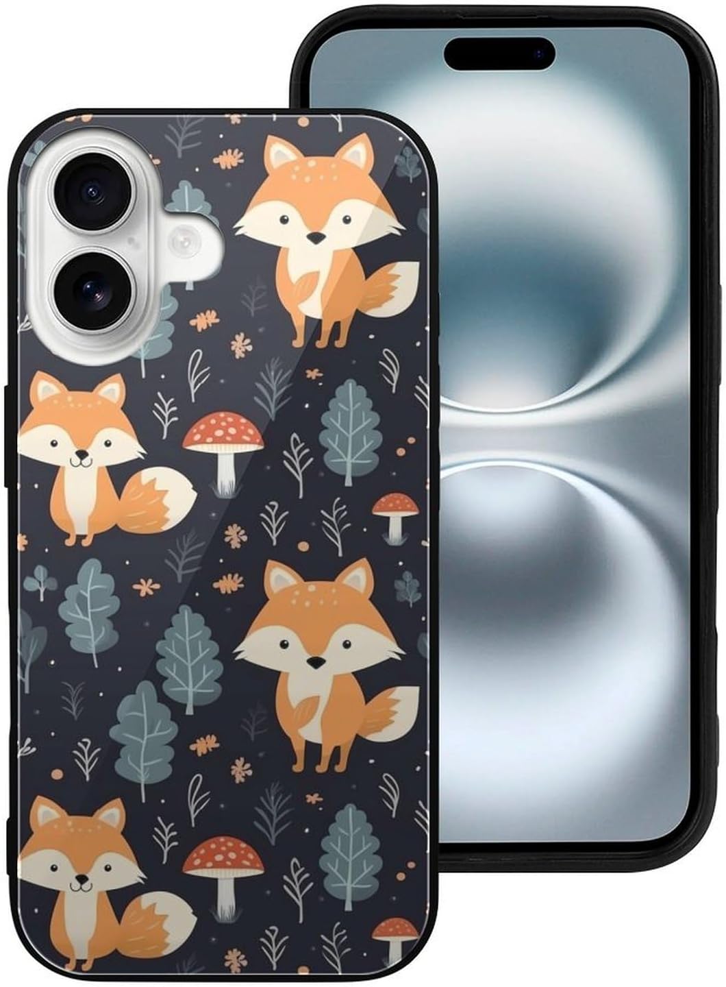 Cute Fox Phone Case Clear Phone Case Cover Non-Slip Protective Case Compatible with iPhone 16 iPhone 16 · v2
