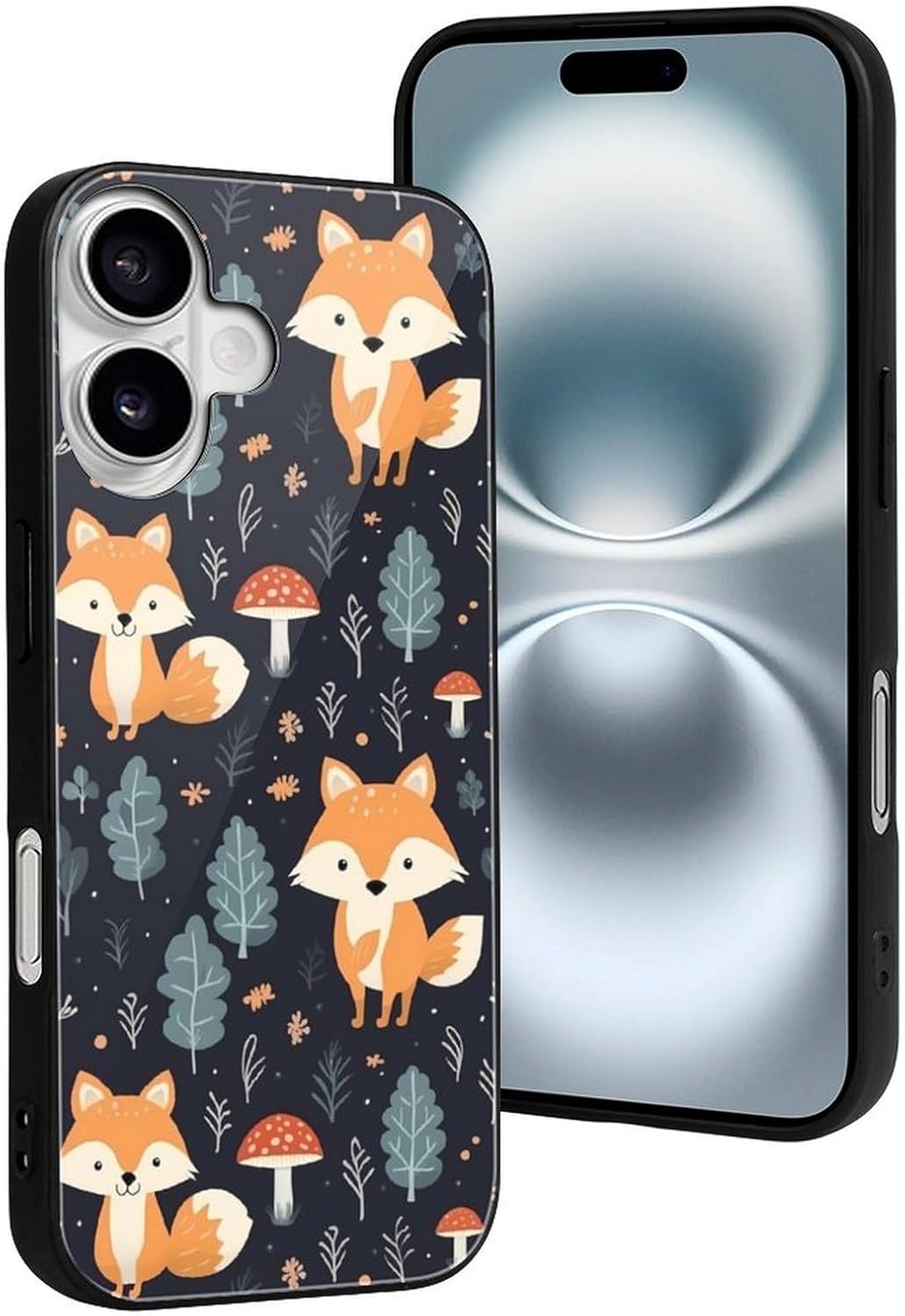 Cute Fox Phone Case Clear Phone Case Cover Non-Slip Protective Case Compatible with iPhone 16 iPhone 16 · v2