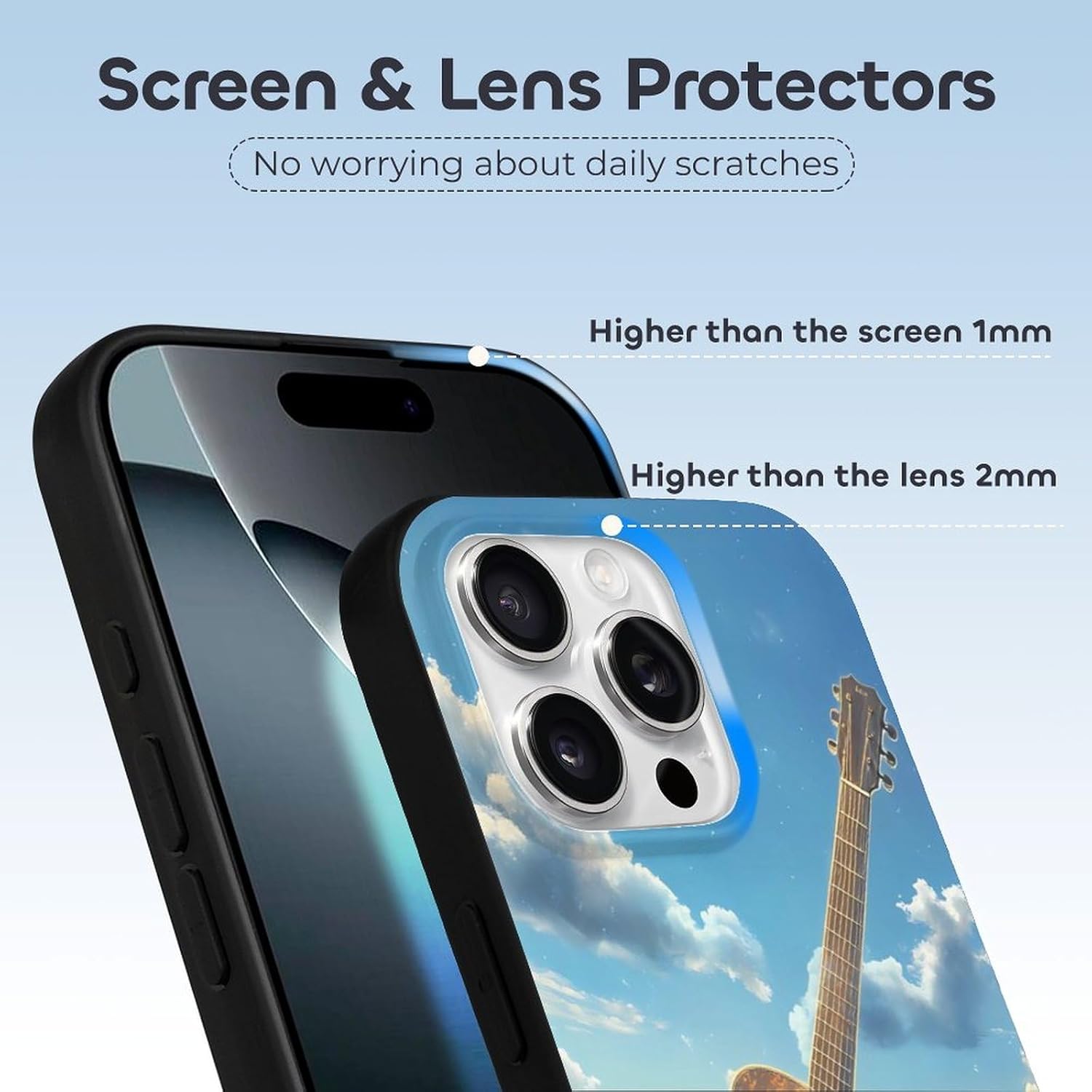 Guitar in The Sky Compatible for iPhone 16 Pro Case Soft Protective Phone Case Phone Cover Women Men · v2