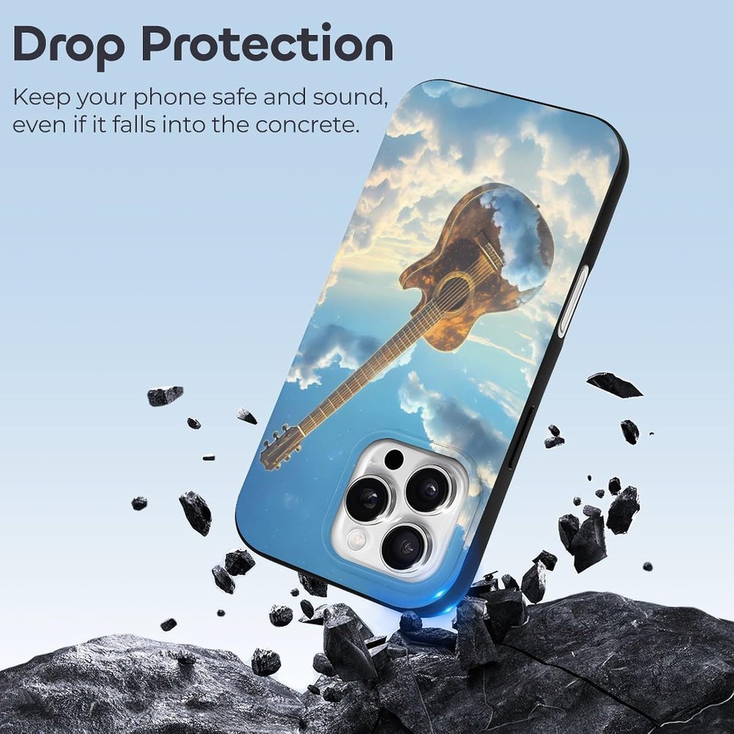 Guitar in The Sky Compatible for iPhone 16 Pro Case Soft Protective Phone Case Phone Cover Women Men · v2