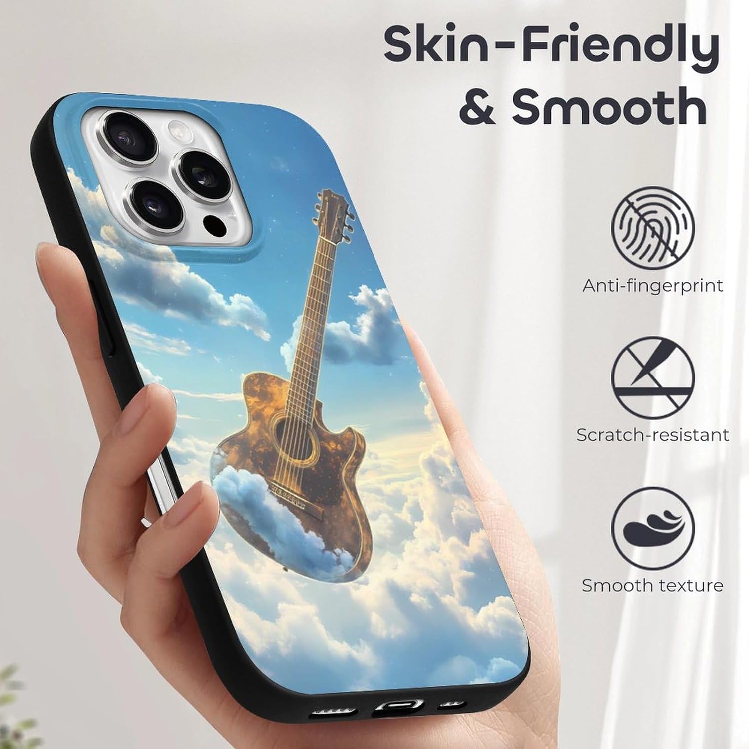 Guitar in The Sky Compatible for iPhone 16 Pro Case Soft Protective Phone Case Phone Cover Women Men · v2