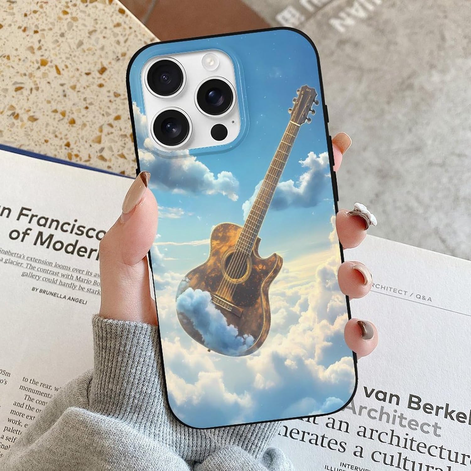 Guitar in The Sky Compatible for iPhone 16 Pro Case Soft Protective Phone Case Phone Cover Women Men · v2