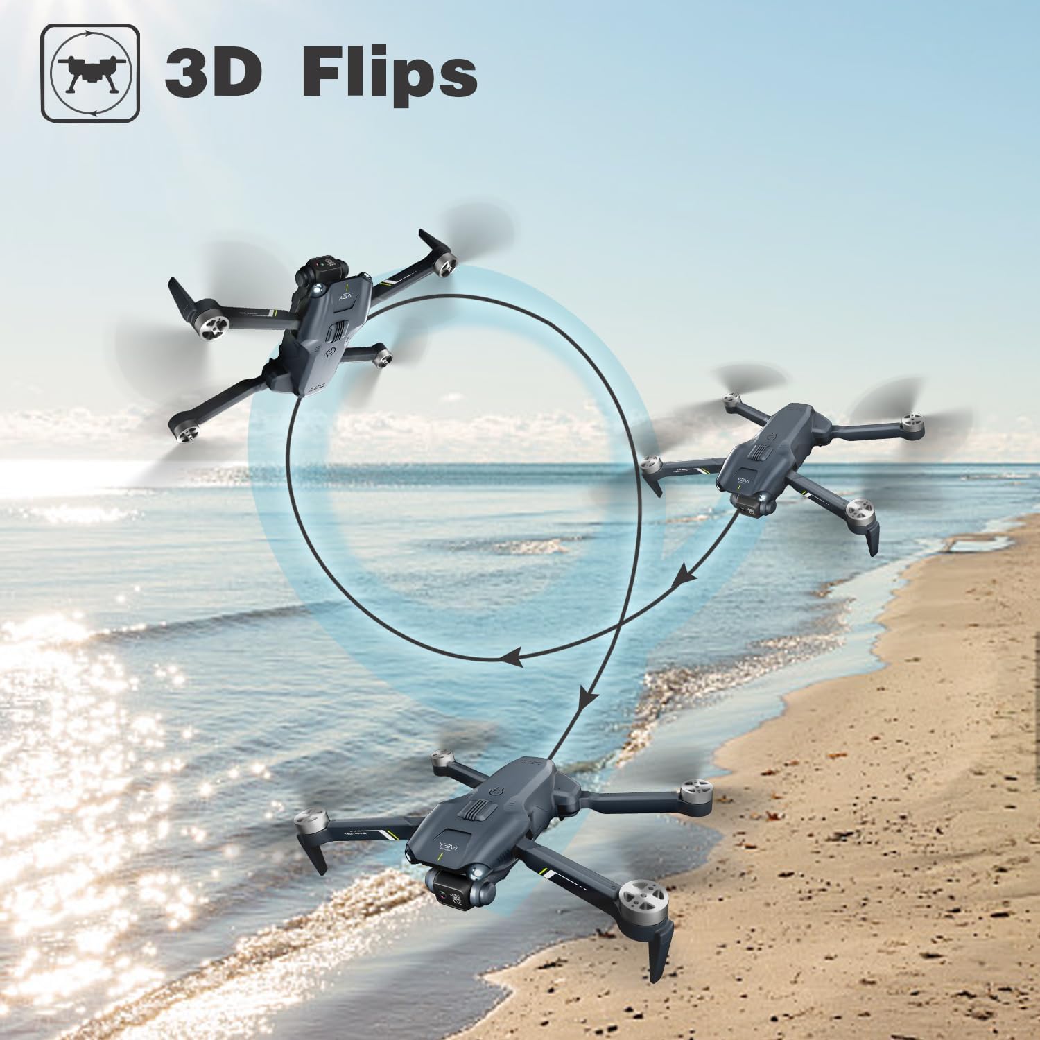 Drone with Camera 1080P,Brushless Motor drone for Adults Foldable RC Quadcopter for Beginners Kids,2 Batteries, Altitude Hold, Optical Flow, 3D Flips,Toy Gifts for Boys Girls · v4