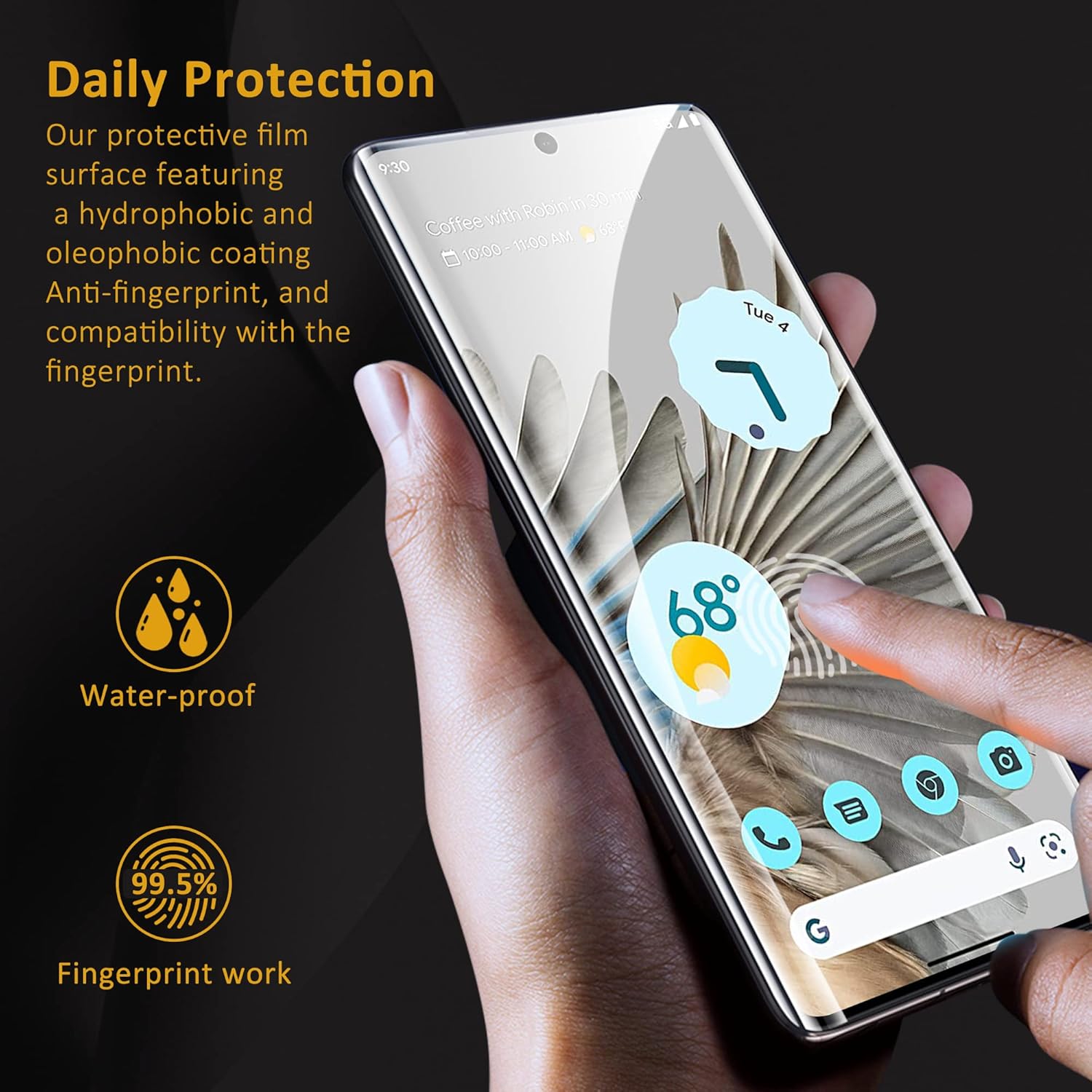 [2 2 Pack] Designed For Pixel 7 Pro Screen Protector, (2 Pack Tempered Glass   2 Pack Camera Lens Protector), 9H Hardness, Unlock In No Time, 3D Curved For Google Pixel 7 Pro Screen Protector
