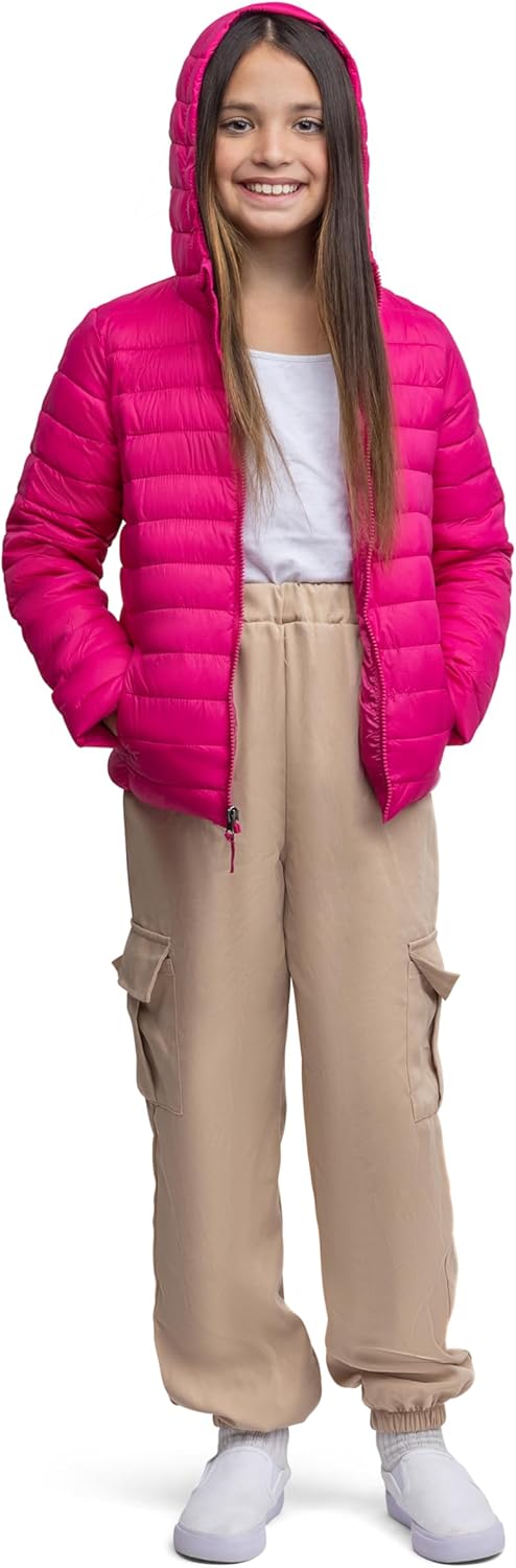 Jaket Anak-anak Lands End dengan Hooded Thermoplume Ringan dan Ritsleting Penuh (S-XL)