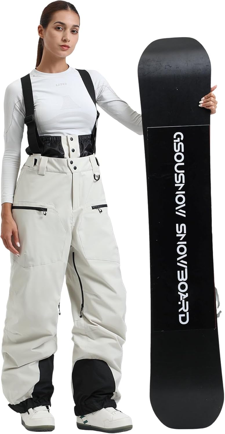 GSOU SNOW Men Snow Bibs Women Baggy Ski Pants Snowboard Overall Insulated Waterproof Windproof Warm Winter · v3