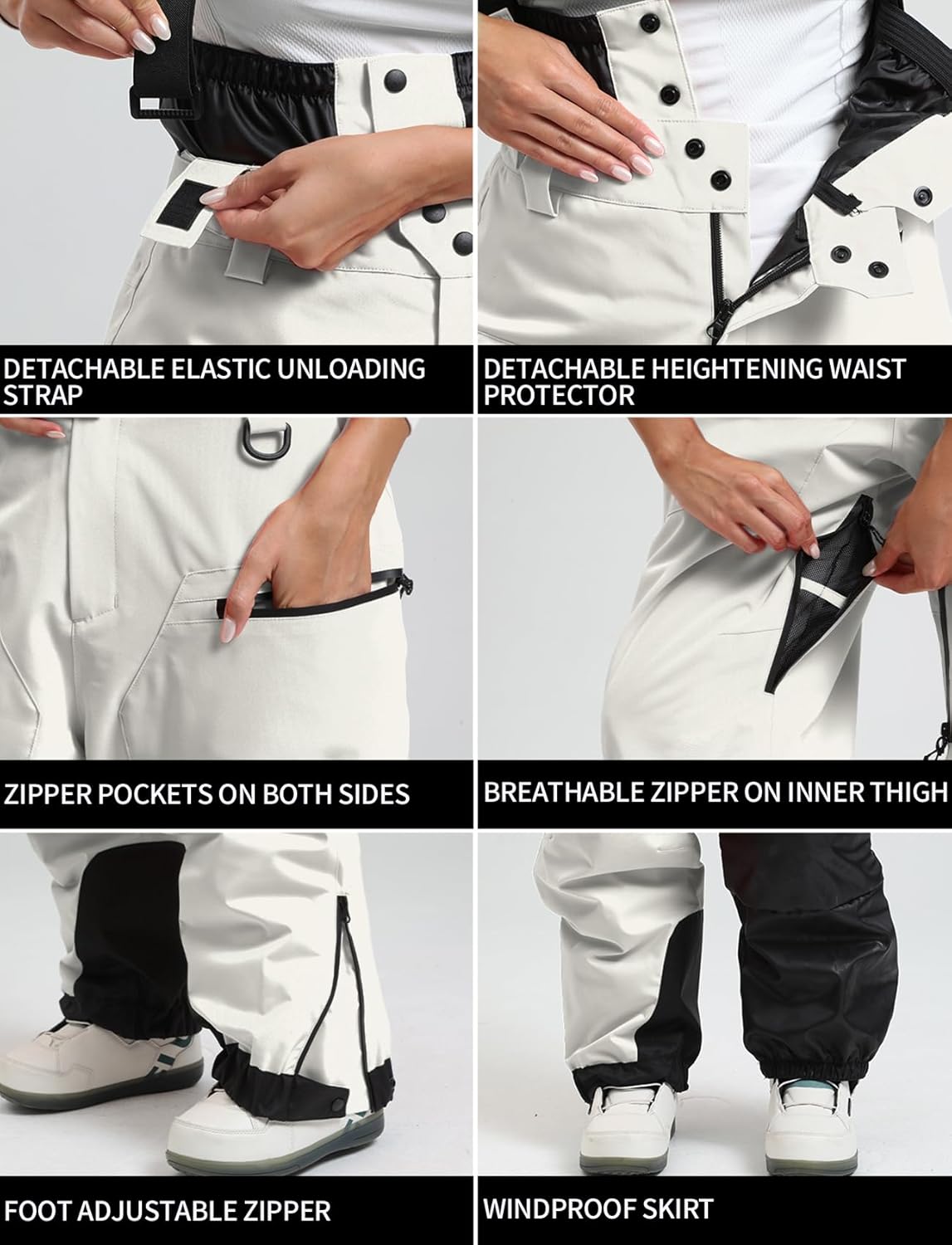 GSOU SNOW Men Snow Bibs Women Baggy Ski Pants Snowboard Overall Insulated Waterproof Windproof Warm Winter · v3