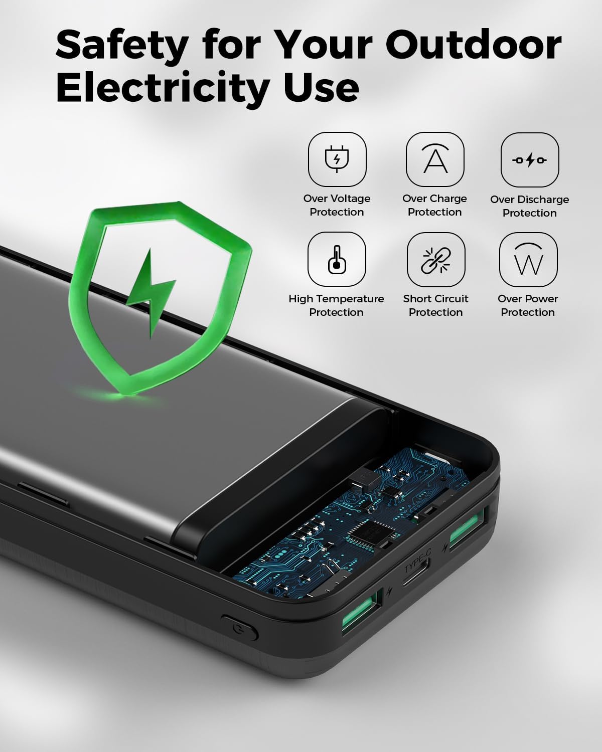 Portable Charger Power Bank 40000mAh Powerbank PD 30W and QC 4.0 Fast Charging External Battery Pack with USB-C LED 3 Outputs  2 Inputs Portable Charging for iPhone 15 14 13 pro, Samsung · v4
