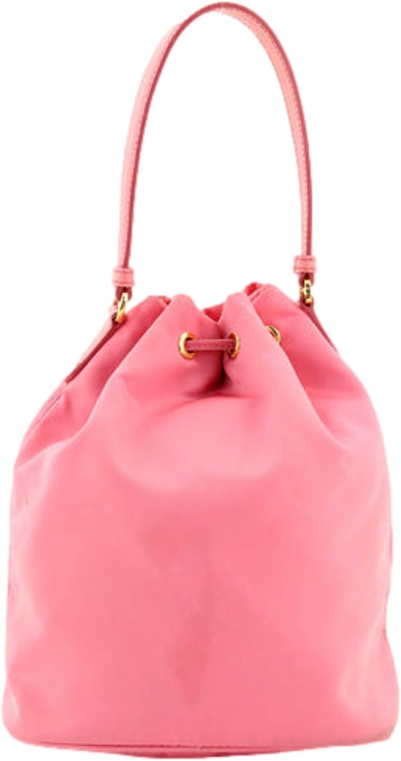 Borse da donna Prada Borsa a tracolla Saffiano Duet Bucket in re-nylon piccola rosa Begonia 1BH038 Borse da donna