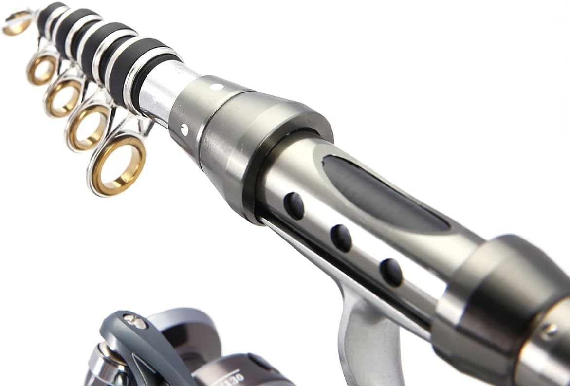 Premium Telescopic Fishing Rod and Reel Combo Set Carbon Fiber Spinning Pole with Lures, Hooks, and Carry Bag Perfect for Saltwater Freshwater Fishing, Travel Friendly Kit for Anglers · v4