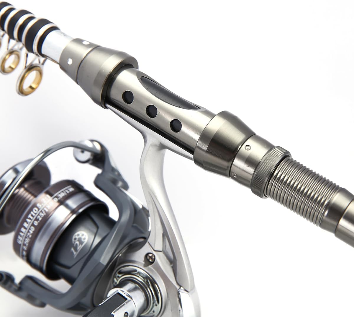 Premium Telescopic Fishing Rod and Reel Combo Set Carbon Fiber Spinning Pole with Lures, Hooks, and Carry Bag Perfect for Saltwater Freshwater Fishing, Travel Friendly Kit for Anglers · v4