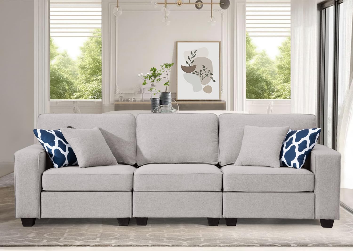 Legend Vansen Modular Sectional Sofa,Comfy Couches for Living Room,3-Seater High-Density Plush Foam Cushioning Couchs,Sectional Couch for Bedrooms,Apartment.