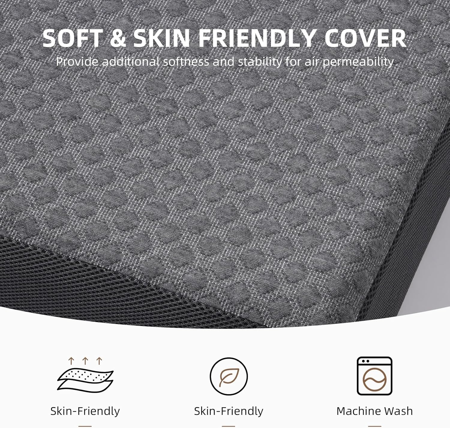Tri Folding Mattress Queen Size - Foldable Mattress for Travel/RV/Camping/Road Trip/Guest Room/Yoga, Tri-fold Memory Foam Mattress with Washable Cover, Handle  Non-Slip Bottom- 6 Inch, 75x58"x6" · v2