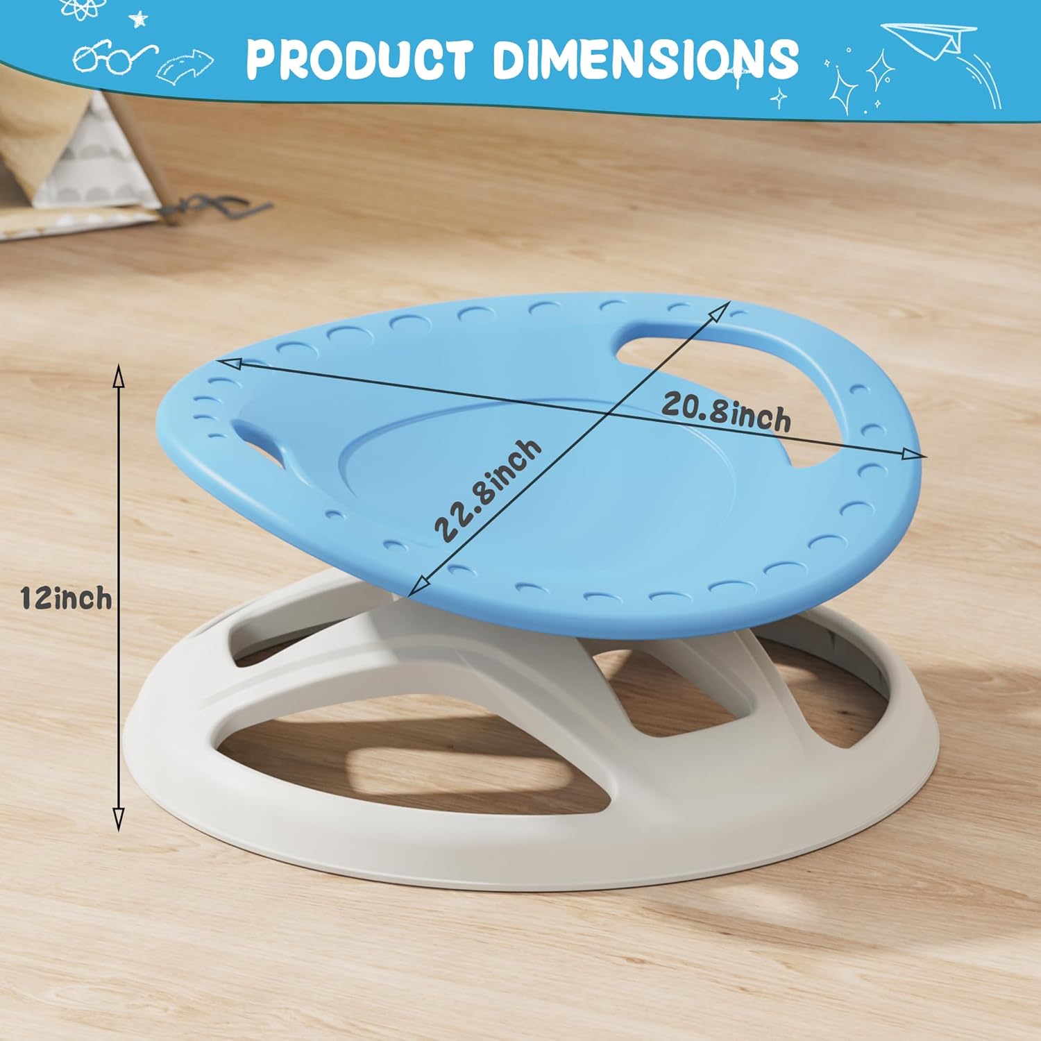Brelley Sensory Spinning Chair for Kids, Autistic Kids Swivel Chair, Sensory Activity Toy for Toddlers, Physical Coordination Training Indoor  Outdoor Autism Sensory Products · v4