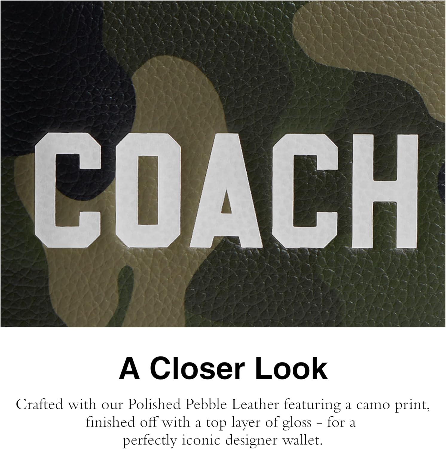 COACH Mens 3-in-1 Wallet with Camo Print Graphic, One Size