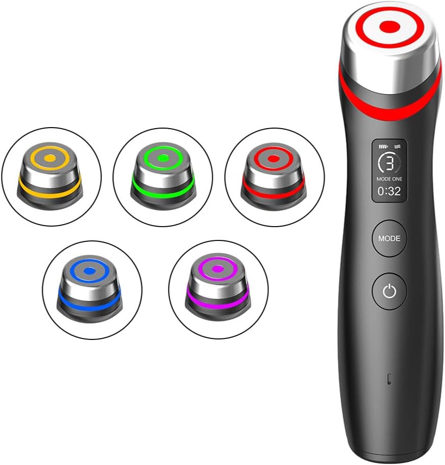 Upgraded Version | 6-in-1 Real Glass Glow Device | Looking Glass Skin with Enhanced Absorption, Radiance, Elasticity, Pore Care | LED Anti-Wrinkle Device | Skin Care Firming, Toning · v6