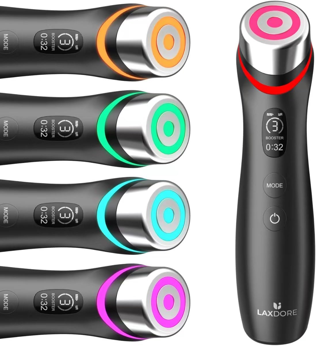 Upgraded Version | 6-in-1 Real Glass Glow Device | Looking Glass Skin with Enhanced Absorption, Radiance, Elasticity, Pore Care | LED Anti-Wrinkle Device | Skin Care Firming, Toning · v6