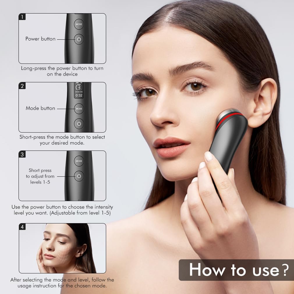Upgraded Version | 6-in-1 Real Glass Glow Device | Looking Glass Skin with Enhanced Absorption, Radiance, Elasticity, Pore Care | LED Anti-Wrinkle Device | Skin Care Firming, Toning · v6
