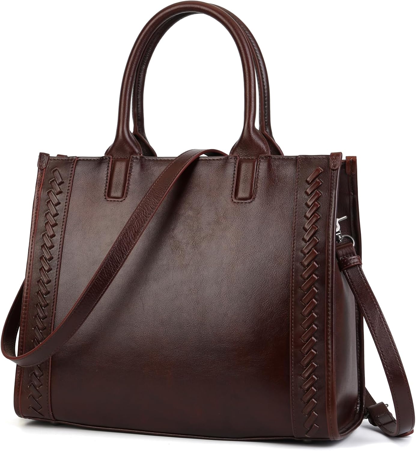 Genuine Leather Handbags Purses for Women,Leather Satchel Tote Purse Crossbody Top Handle Bag for Women Ladies · v2