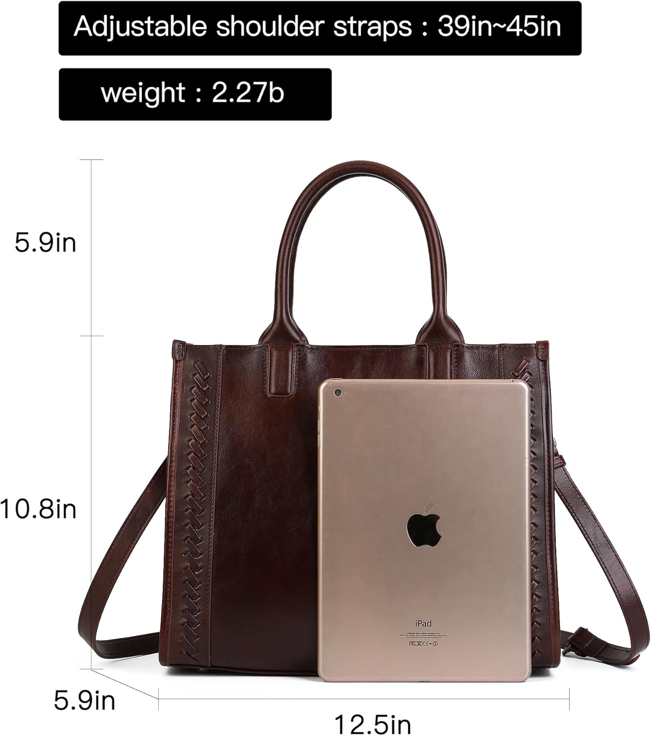 Genuine Leather Handbags Purses for Women,Leather Satchel Tote Purse Crossbody Top Handle Bag for Women Ladies · v2