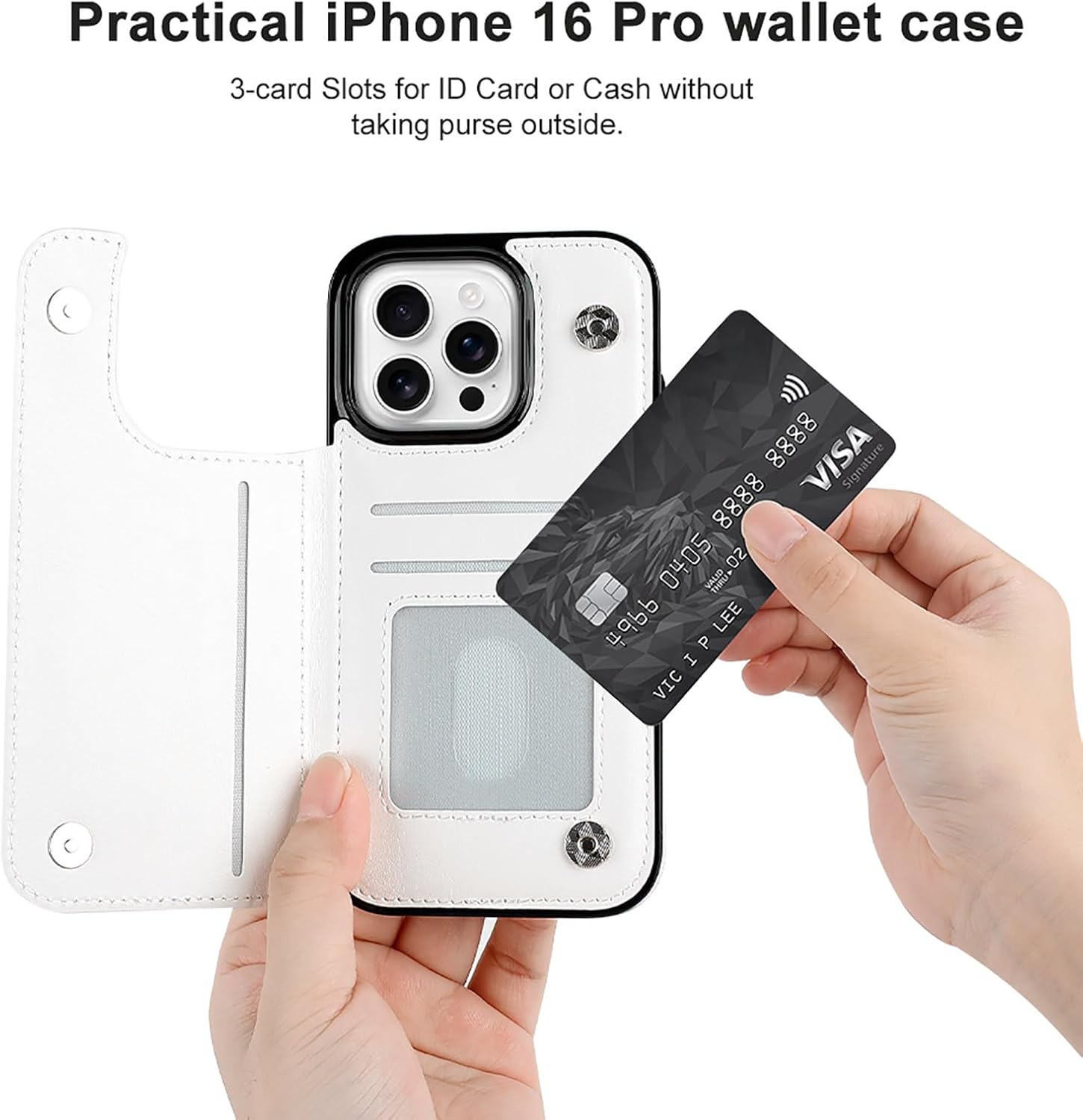Custodia a portafoglio Boxing Zebra Porta carte per cellulare Portafoglio per telefono con aletta compatibile con iPhone 16 Pro