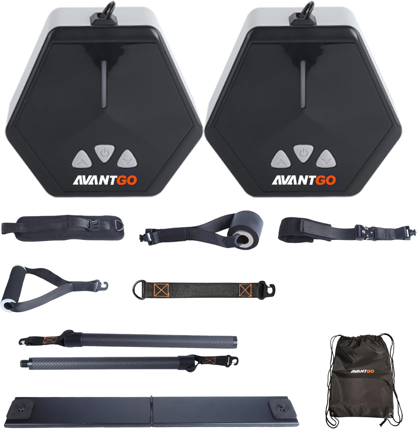Portable Home Gym, Multifunctional Cable Fitness Machine, 7-66/7-132 lbs Resistance Adjustable Functional Trainer, App  Bluetooth Connection, Full Body Workouts, Fitness Anywhere, Gray