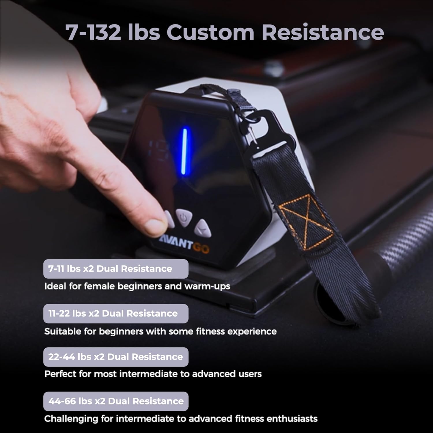 Portable Home Gym, Multifunctional Cable Fitness Machine, 7-66/7-132 lbs Resistance Adjustable Functional Trainer, App  Bluetooth Connection, Full Body Workouts, Fitness Anywhere, Gray · v4