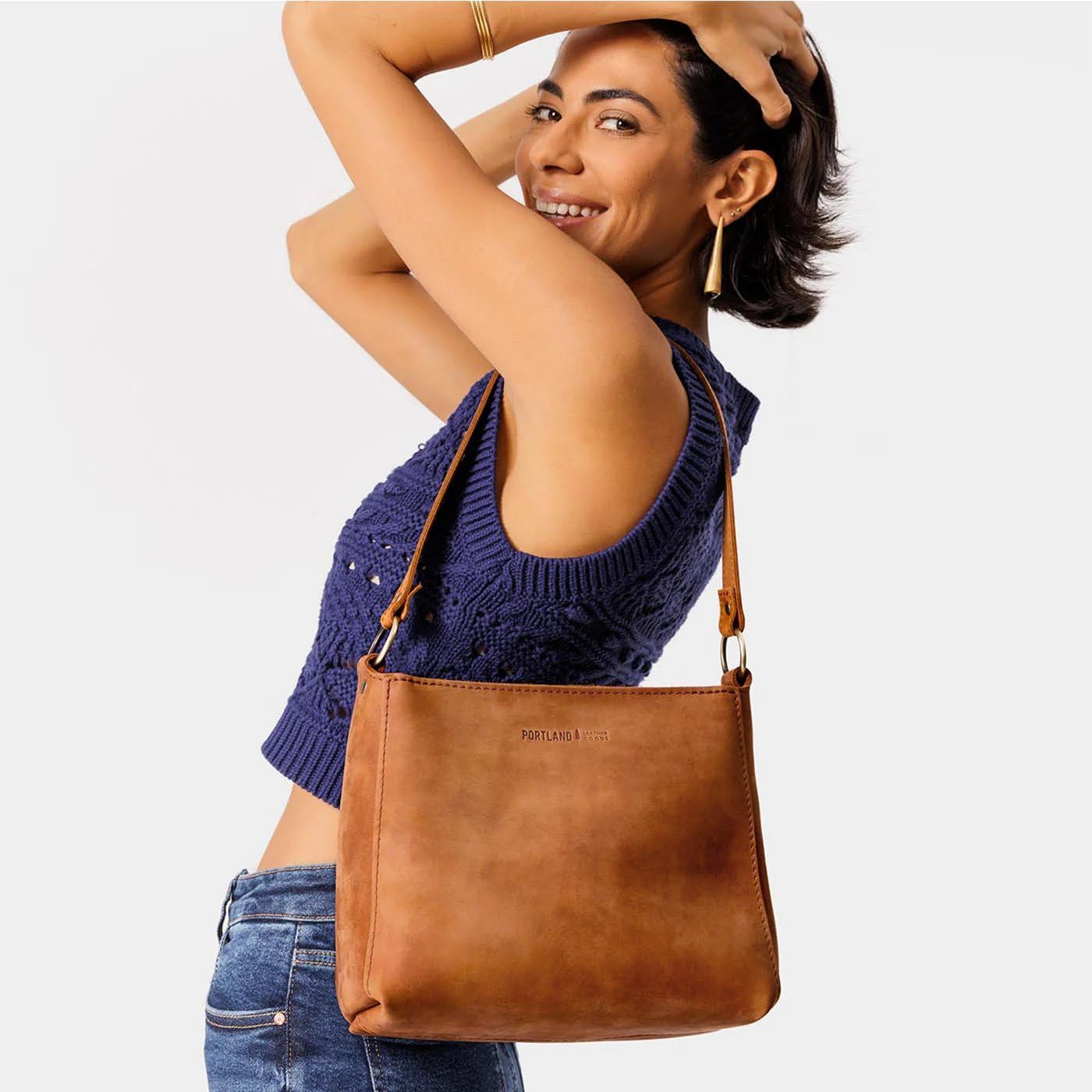 Portland Leather Goods Triangle Shoulder Bag for Women – Handmade from the Finest Full-Grain Hides · v2