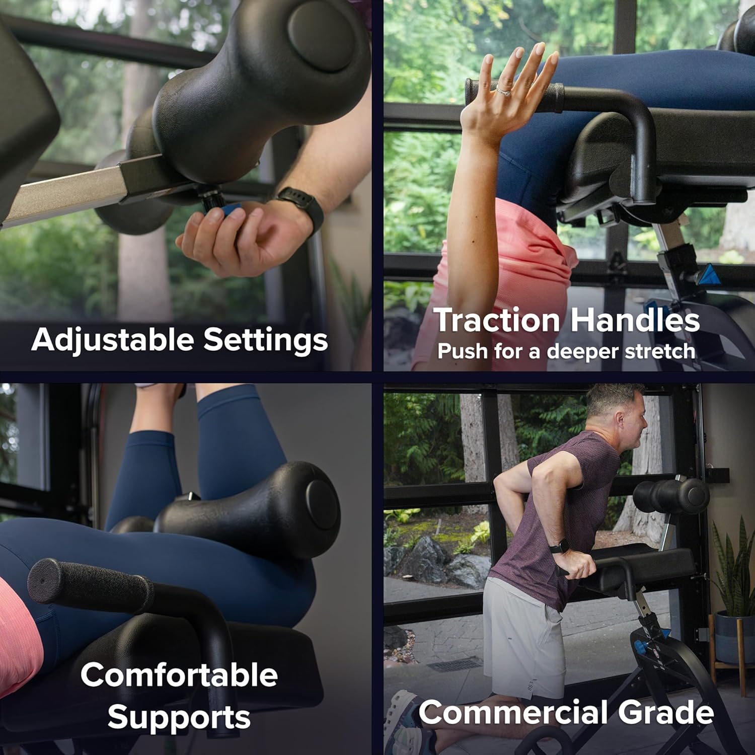 Teeter DEX II Inversion  Core Training; Decompression Roman Chair Hyperextension Bench for Ab, Back, amp; Core Strength; Commercial-Grade 350lb-Rated Home Exercise Equipment · v4