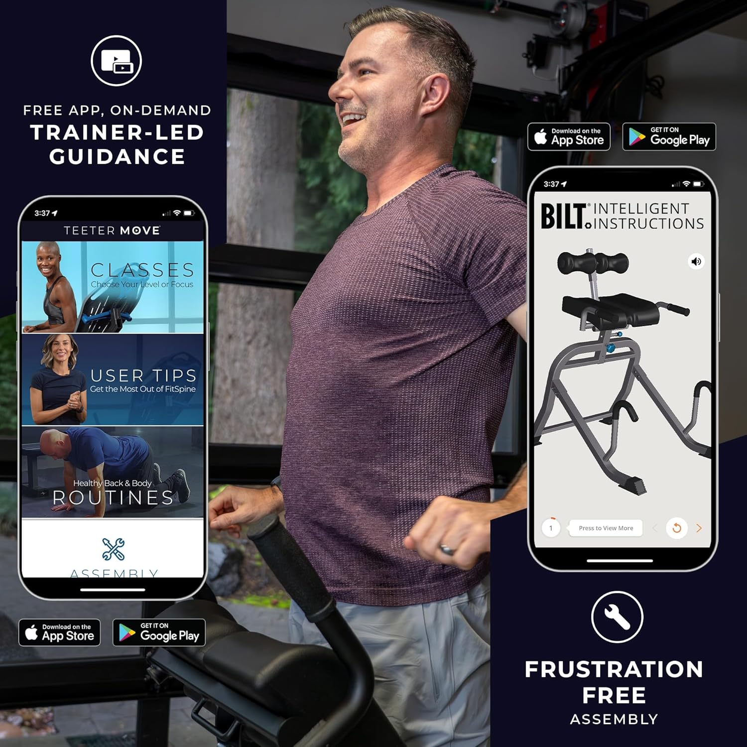 Teeter DEX II Inversion  Core Training; Decompression Roman Chair Hyperextension Bench for Ab, Back, amp; Core Strength; Commercial-Grade 350lb-Rated Home Exercise Equipment · v4