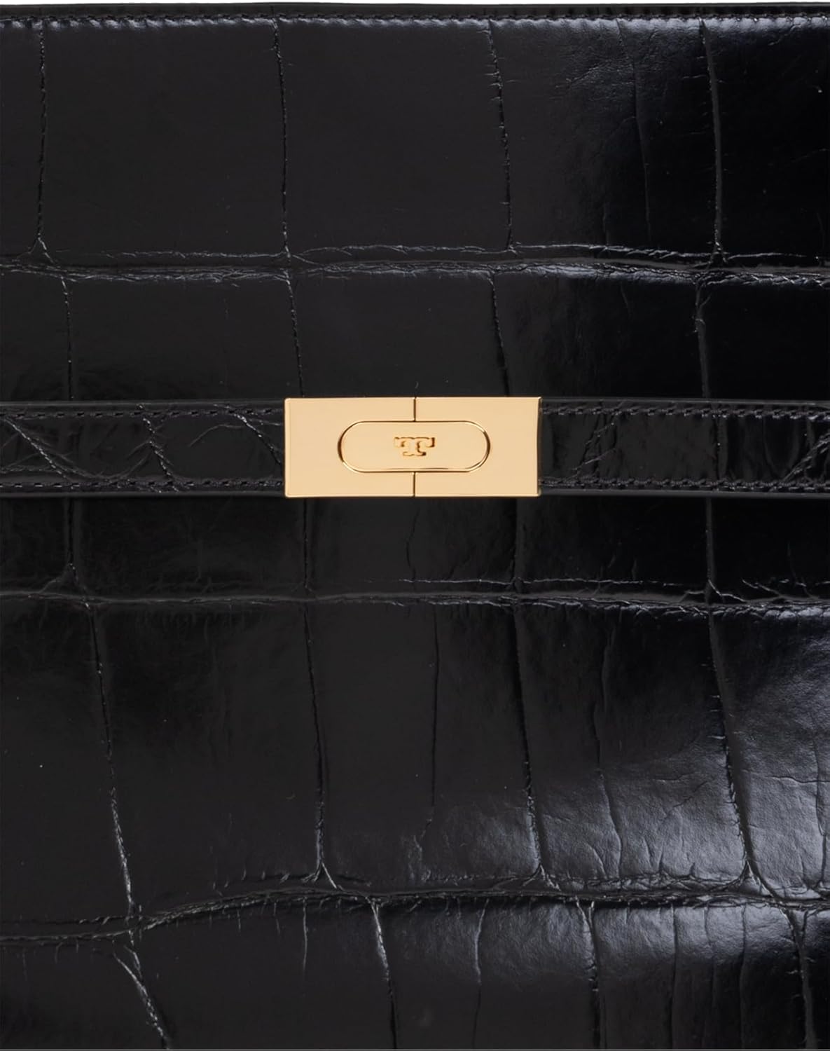 Tory Burch Womens Lee Radziwill Croc Embossed Double Handbag · v3